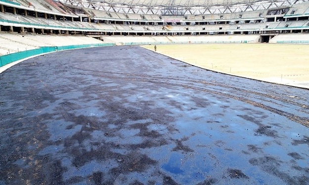 Stade Olympique d’Ebimpé : la couche d’imprégnation