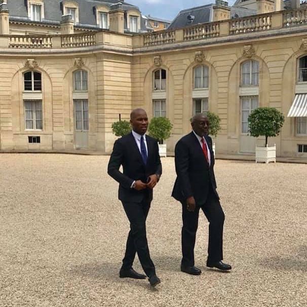Drogba et Sidy Diallo &agrave; l'Elys&eacute;e