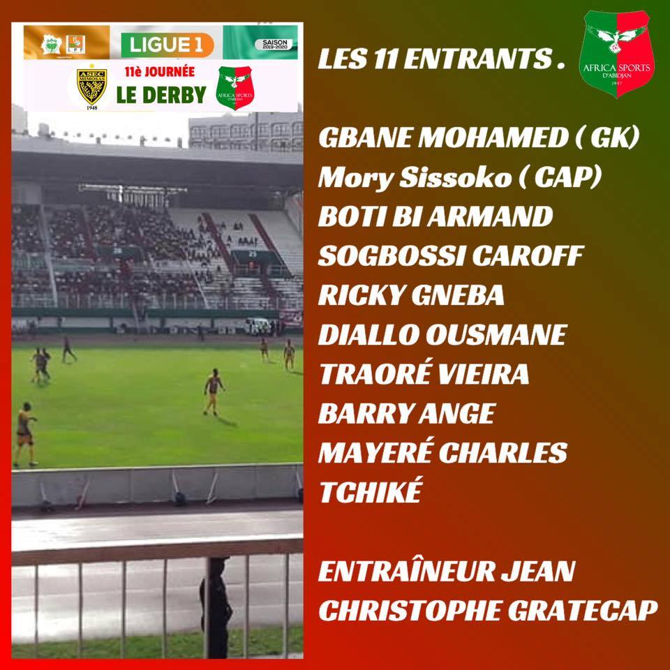 XI entrants de l'Africa Sports