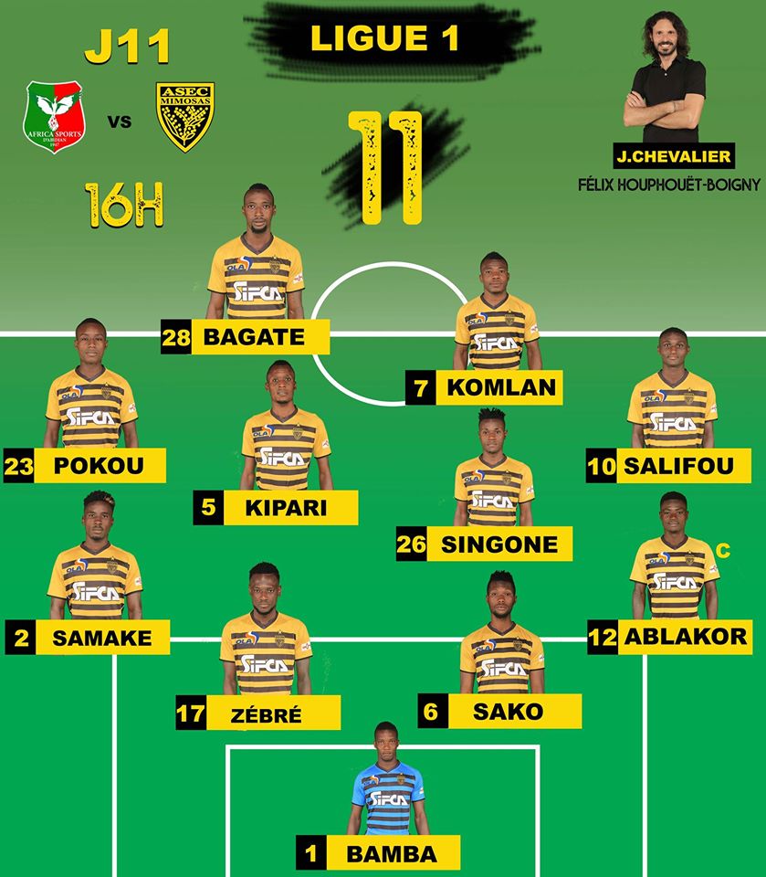 XI entrants de l'ASEC Mimosas