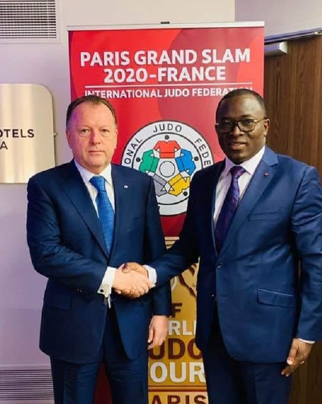 Le Ministre Danho Paulin en compagnie du Président de la Fédération Internationale de Judo, Marius Vizer Le Ministre Danho Paulin en compagnie du Président de la Fédération Internationale de Judo, Marius Vizer