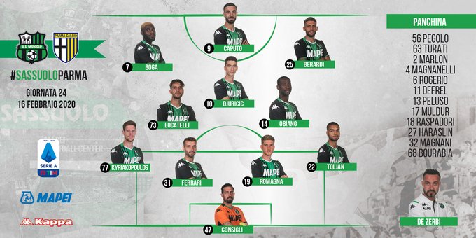 Le 11 de Sassuolo