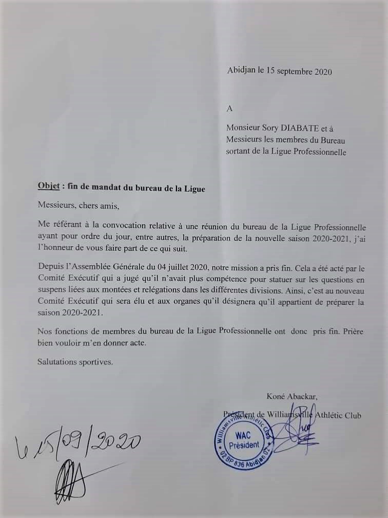 Courrier de Koné Abackar (WAC) Courrier de Koné Abackar (WAC)
