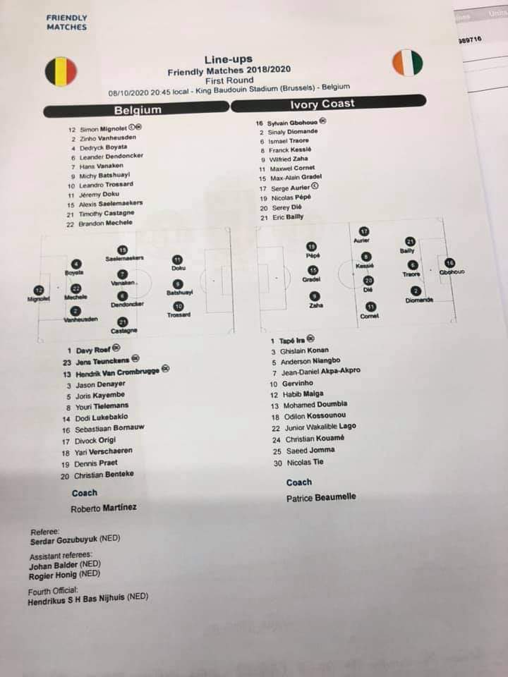 Feuille de match Feuille de match