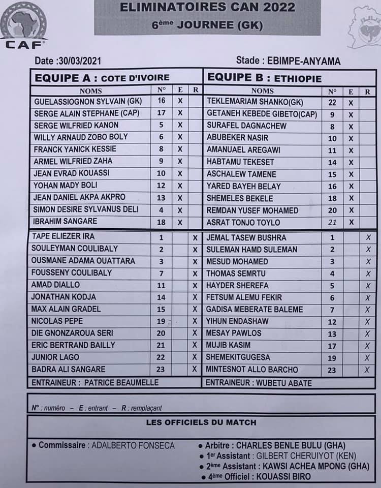 Feuille de match