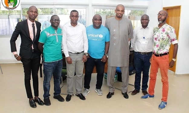 Abdoulaye Traoré et les représentants de l’UNICEF