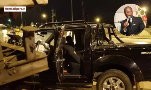 Africa Sports : Le véhicule de Yves Zogbo Junior totalement endommagé après un accident de la circulation