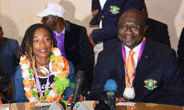 Athlétisme : De retour à Abidjan, Ta Lou Marie Jo. a reçu les honneurs digne de son rang
