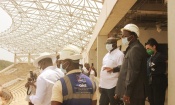 CAN 2023 : Les images de la visite du Secrétaire Général de la CAF sur les chantiers de la ville de San Pedro