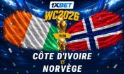 ‘‘Côte d’Ivoire - Norvège’’ : Boost les Eléphants avec 1xBet !