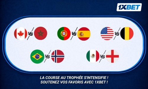 Coupe du Monde : ‘‘Canada - Maroc’’, ‘‘Portugal - Espagne’’, ‘‘Brésil - Norvège’’, … les chocs des 8ès présentés par 1xBet
