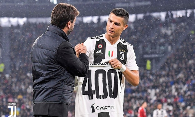 Cristiano Ronaldo et la Président de la Juventus Andrea Agnelli