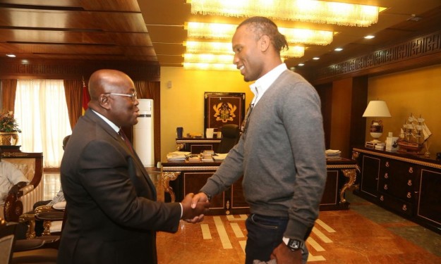 Didier Drogba reçu en audience par le Chef d'État Ghanéen