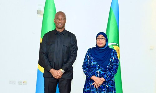 Didier Drogba reçu par la Présidente de la Tanzanie