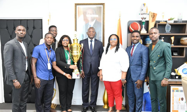 Dodgeball : la Présidente de la Fédération ivoirienne reçue en audience par le Ministre Adjé Silas Metch
