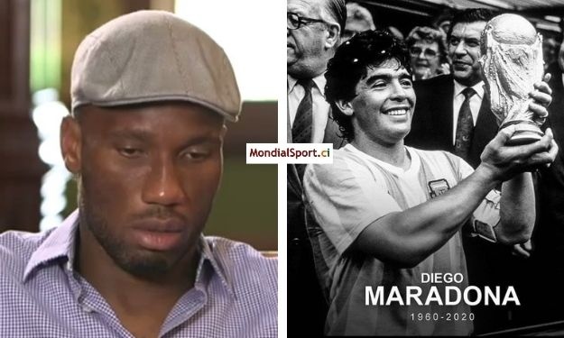 Drogba pleure son idole Maradona