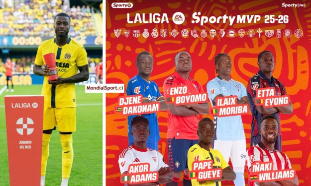 Espagne : Nicolas Pépé, Eric Bailly, Pape Gueye, … les nommés pour le SPORTY LALIGA MVP