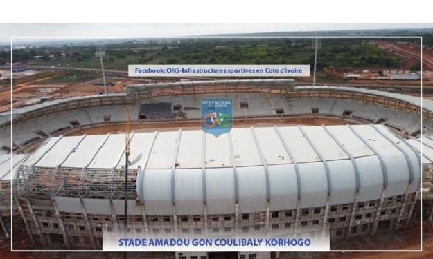 Infrastructures CAN 2023 : couvertures obliques, installation de parcelles de maintenance, … les dernières nouvelles du stade de Korhogo