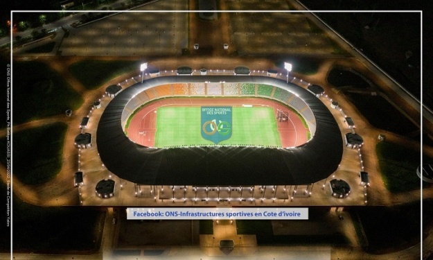 Infrastructures CAN 2023 : Quand le stade de Yamoussoukro s’illumine