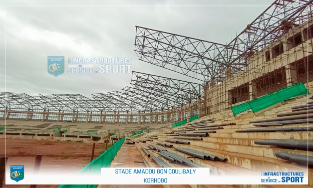 Infrastructures : Les images de l’état d’avancement des travaux du stade de Korhogo