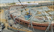 Infrastructures : pose de la charpente métallique du Félicia