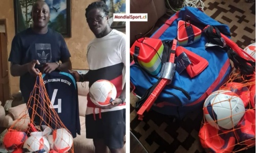 Le Sporting Club de Gagnoa reçoit des équipements de la part de l’un de ses anciens pensionnaires