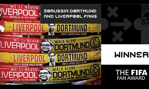 Prix des Supporters de la FIFA 2016: Borussia Dortmund et Liverpool Prix des Supporters de la FIFA 2016: Borussia Dortmund et Liverpool