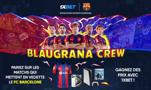 Regarde les matchs du FC Barcelone et tente de gagner de nombreux prix avec 1xBet