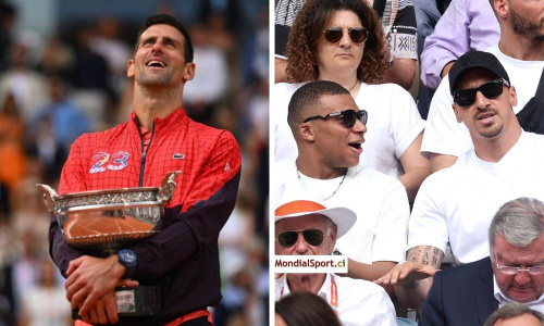Roland-Garros : Novak Djokovic décroche son 23è titre du Grand Chelem en présence de plusieurs stars de foot