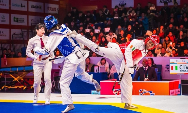 Ruth Gbagbi dans ses œuvres au Grand Slam de la World Taekwondo