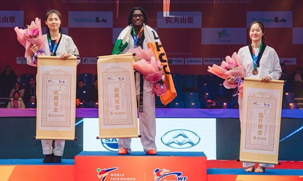 Ruth Gbagbi tout en haut du podium au Grand Slam de la World Taekwondo