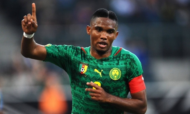 Samuel Eto'o, vainqueur de la CAN 2000 et 2002 avec les Lions Indomptables