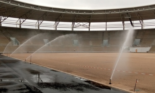 Stade de Bouaké : Système d’arrosage au point, nivellement du sol et la pose du gazon pour bientôt (images)