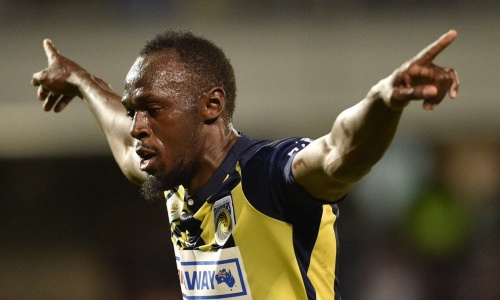 Usain bolt s’offre un doublé avec son club australien, ses 1ers buts chez les Pro